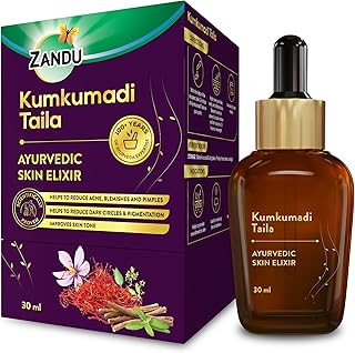 Zandu Kumkumadi Taila (30ml): Ayurvedic Face Oil for Glowing Skin | Skin Brightening Serum with Saffron & 25 Potent Herbs | Helps Improve Skin Radiance | Helps Reduce Acne, Pimples | Both Men & Women