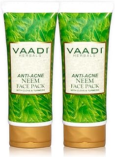 Vaadi Herbals Anti Acne Neem Face Pack with Clove and Turmeric, 120g x 2