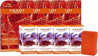 Vaadi Herbals Value Kesar Chandan Facial Bars with Extract of Orange Peel, 25gm x 4