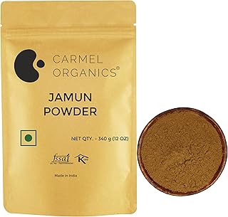 CARMEL ORGANICS Jamun Seed Powder (340 Grams)(Pack of 1) | Natural | No Added Preservatives | Naaval Pazham Vitaippu Maavu | Syzygium Cumini | Help to Regulate Blood Sugar Levels