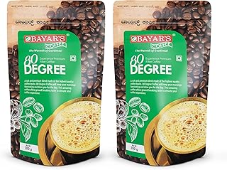 Bayar's Coffee 80 Degree Filter Coffee Powder 200g | Bold South Indian Blend with 80% Coffee & 20% Chicory |Strong Decoction & Rich Aroma | Freshly Roasted & Ground for Every Cup - Pack of 2