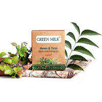 Pack of 2 Green Milk Handcrafted Bathing Bar (Neem & Tulsi) Soap (100g)