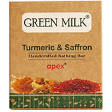 Pack of 2 Green Milk Handcrafted Bathing Bar-(Tur & Saffron) Soap (100g)