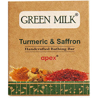 Pack of 2 Green Milk Handcrafted Bathing Bar-(Tur & Saffron) Soap (100g)