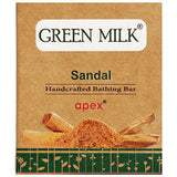 Pack of 2 Green Milk Handcrafted Bathing Bar (Sandal) Soap (100g)