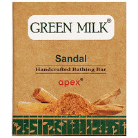 Pack of 2 Green Milk Handcrafted Bathing Bar (Sandal) Soap (100g)