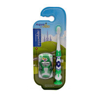Pack of 2 Aquawhite Aquaville Soft Bristles Toothbrush With Car Toy For Kids - Green (1Pack)