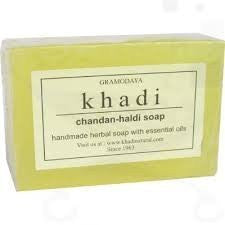 2 x Khadi Chandan Haldi Soap 125 gms each (total of 250 gms) - alldesineeds