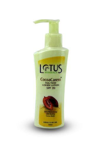 Buy Lotus Herbals CocoaCaress Daily Hand and Body Lotion SPF 20, 250ml online for USD 11 at alldesineeds