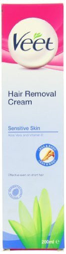 Buy Veet Hair Removal Cream Sensitive Skin with Aloe Vera & Vitamin E (200ml) online for USD 7.95 at alldesineeds