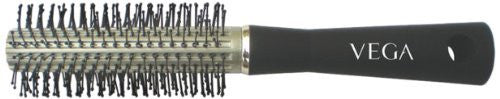 Vega Round Brush with Black Colored Handle and Silver Colored Brush Head - alldesineeds