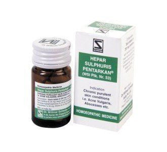 Buy 3 Pack of Hepar Sulphuris Pentarkan for Acne, Pimples (Total 60 gms of tabs) online for USD 41.14 at alldesineeds
