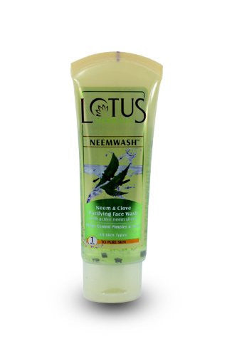 Buy Lotus Herbals Neemwash Neem and Clove Ultra-Purifying Face Wash with Active Neem Slices, 120g online for USD 9.99 at alldesineeds