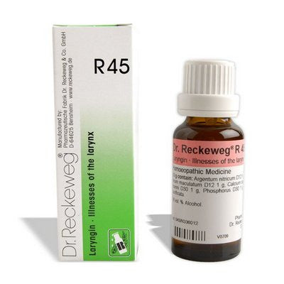 Dr. Reckeweg R45 for illnesses of the Larynx and Upper breathing apparatus - alldesineeds