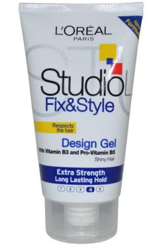 Buy Loreal studio fix & style design gel with vitamin b3 & pro vitamin b5 shiny hair 150 ml (5) online for USD 17.29 at alldesineeds