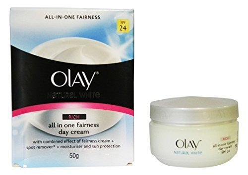 Buy 2 LOT X Olay Natural White Rich Day Cream With SPF 24 (50 g X 2) online for USD 49.55 at alldesineeds