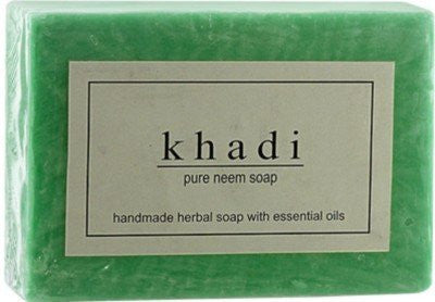 3 Pack Khadi Pure Neem Soap 125 gms each (total of 375 gms) - alldesineeds