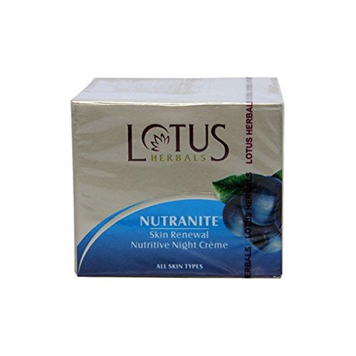 Buy Lotus Herbal Nutranite Skin Renewal Nutritive Night Cream, 50g online for USD 9.99 at alldesineeds
