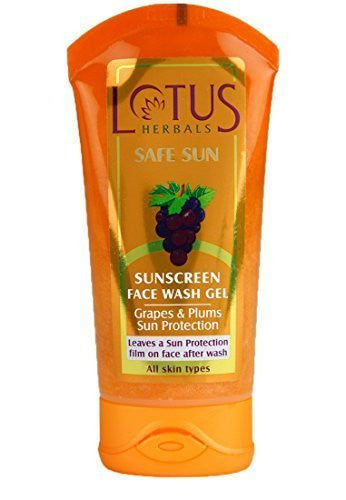Buy Pack of 3 Lotus Herbals Safe Sun Sunscreen Face Wash Gel, 80gms each (Total 2... online for USD 15.97 at alldesineeds