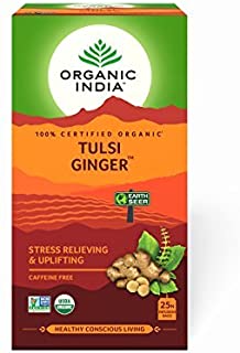 2 Pack of Organic India Infusion Tea Bags - Tulsi Ginger, 25 Bags
