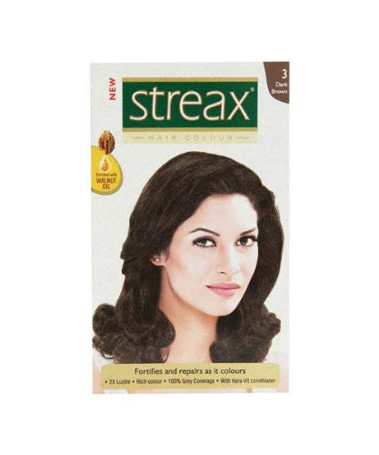 Buy 3 Pack Streax Darkest Brown Hair Colour No.3, 50ml online for USD 11.45 at alldesineeds