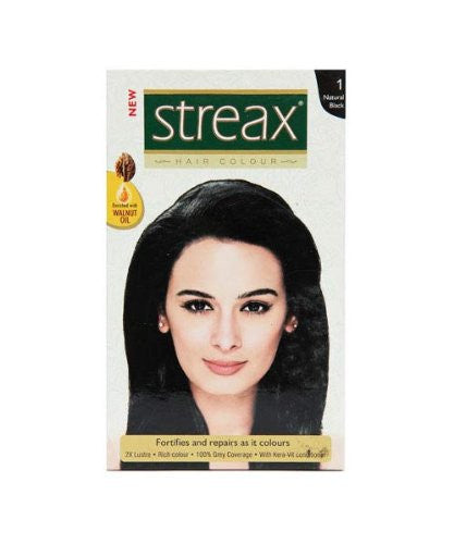Buy 3 Pack Streax Natural Black Hair Colour No.1, 50ml each online for USD 11.45 at alldesineeds