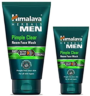 2 Pack of Himalaya Men's Pimple Clear Facewash 100 ml with Pimple Clear 50 ml Facewash