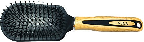 Buy Vega Cushioned Brush with Wooden and Black Colored Handle with Black Colored Brush Head online for USD 13.91 at alldesineeds