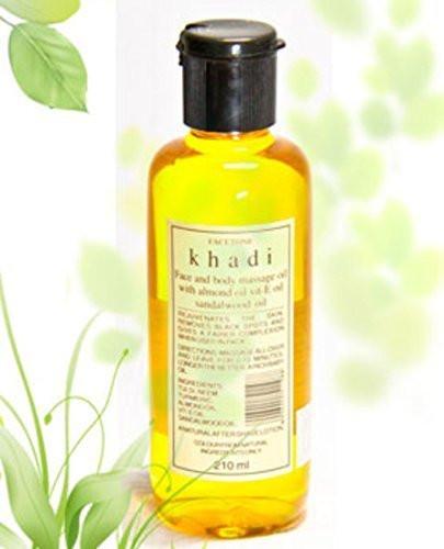 Buy 2 LOT X Khadi Face And Body Massage Oil With Sandalwood & Almond Oil (210 ml) online for USD 44.6 at alldesineeds