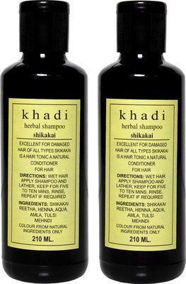 2 X Khadi Herbal Shikakai Shampoo 210 ml each - alldesineeds