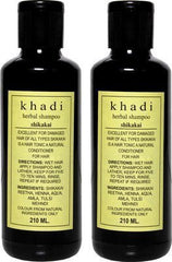 2 X Khadi Herbal Shikakai Shampoo 210 ml each - alldesineeds