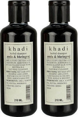 2 X Khadi Herbal Amla & Bhringraj Shampoo 210 ml each - alldesineeds