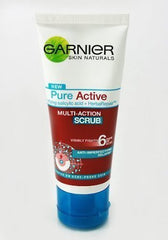 Buy 3X GARNIER SKIN NATURIALS Pure Active Multi-Action SCRUB Net wt. 1.8 Oz online for USD 60.34 at alldesineeds