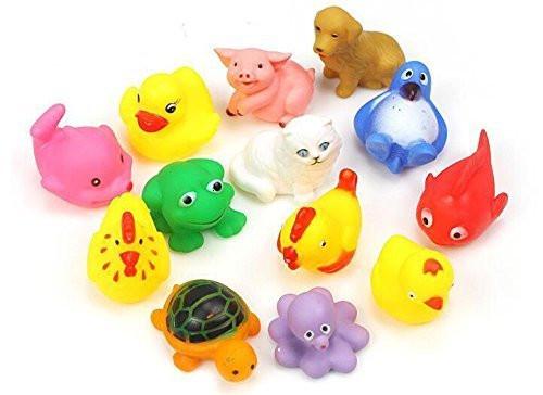 8pcs Random Lovely Rubber Squeaky Animal Bath Toys/floating Fun for Baby - alldesineeds