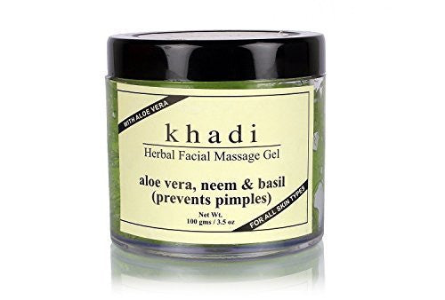 2 Pack Khadi Aloevera, Neem and Basil Face Massage Gel, 100gms (Total 200 gms) - alldesineeds