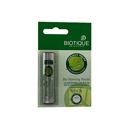 Buy 2 Pack Biotique Bio Morning Nectar Lightning Lip Balm, 5gms each online for USD 12.2 at alldesineeds
