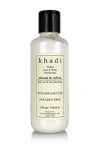 Buy 5 X Khadi Almond and Saffron Moisturizer Paraben Free, 210ml(pack of 5) online for USD 84.47 at alldesineeds