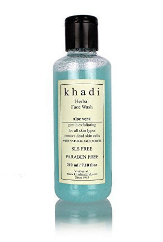 Buy 5 X Khadi Aloevera with Scrub Herbal Face Wash, 210ml (Pack of 5) online for USD 85.17 at alldesineeds