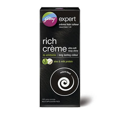 Godrej Expert Rich Crème Hair Colour, Natural Black, 62g+50ml (Multi Application Pack) - alldesineeds