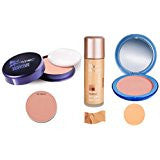 Buy BLUE HEAVEN Xpression Pan Cake (62), Oil Free Foundation (Cream Beige) & Silk On Face Compact (Natural) Combo. online for USD 17.98 at alldesineeds