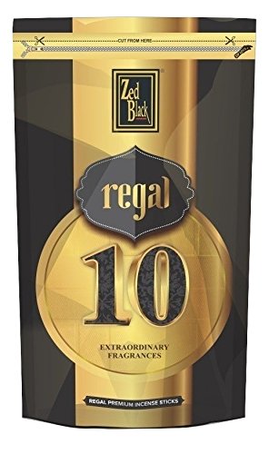 Zed Black Regal Premium Incense Sticks - Pack Of 2 Zipper Pouches - Indian Incense Sticks With 10 Extraordinary Fragrances