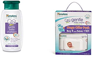Himalaya Baby Shampoo (400 ml) & Himalaya Gentle Baby Wipes Mega Offer Pack (4N x 72's) Save Rs.101/-