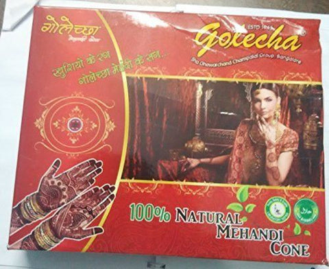 Buy Halal certified Golecha 100% natural 12 mehndi cones online for USD 14.94 at alldesineeds