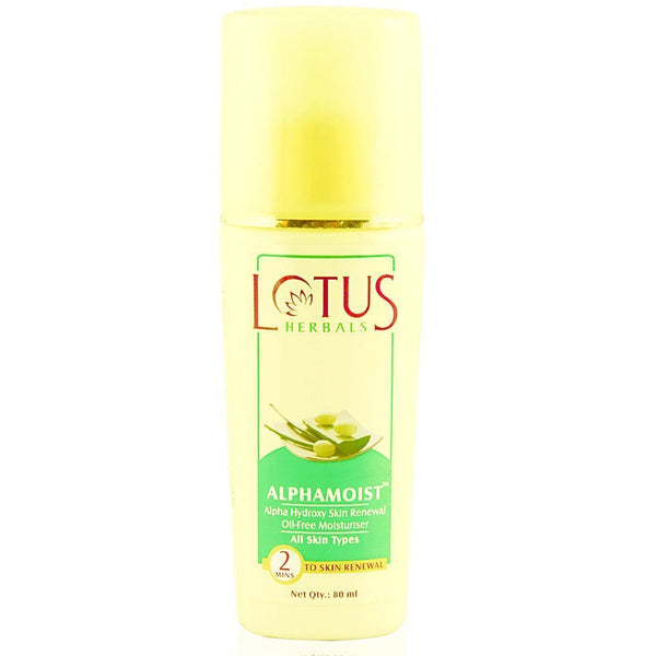 Buy Lotus Herbals Alphamoist Alpha Hydroxy Skin Renewal Oil Free Moisturiser, 80ml online for USD 9.99 at alldesineeds
