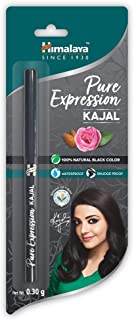 2 Pack of Himalaya Pure Expression Kajal, Black, 0.30gm, 100% Natural Black Colour