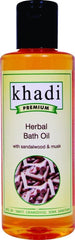 Buy Khadi Premium Herbal Bath Oil with Sandalwood and Musk Oil, 210ml online for USD 18.4 at alldesineeds