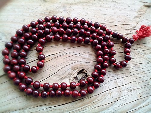 Sandalwood Mala Necklace Large 108 Bead Religious Jap Mala Rosary Bracelet For Meditation and Energy