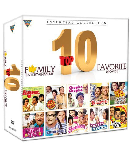 Buy Top 10 Favorite Movies Essential Collection (Set of 10 DVDs- Angoor/Golmaal/Chupke Chupke/Bawarchi/Satte Pe Satta/Bheja Fry/Khuboosrat/Shaukeen/Khatta Meetha/Lankhon Ki Baat) online for USD 31.88 at alldesineeds