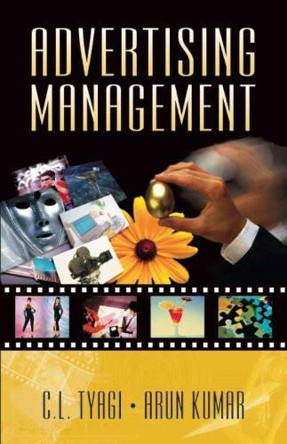 Advertising Management [Paperback] [Jan 01, 2004] C.L. Tyagi & Arun Kumar] [[ISBN:8126903732]] [[Format:Paperback]] [[Condition:Brand New]] [[Author:Jaishri Jethwaney]] [[ISBN-10:8126903732]] [[binding:Paperback]] [[manufacturer:SAB]] [[package_quantity:5]] [[publication_date:2012-01-01]] [[brand:SAB]] [[ean:9788126903733]] for USD 29.14