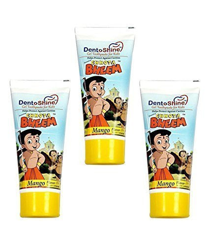 "Chhota Bheem" Dento Shine Gel Toothpaste For Kids - Pack Of 3 80 gms each (M... - alldesineeds